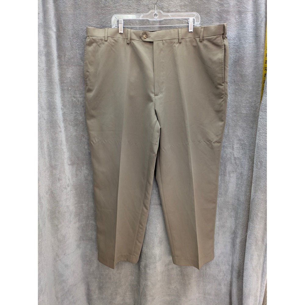 Mens Tan Dress Pants 44 x‎ 30 Flat Front Business Casual Minimalist
